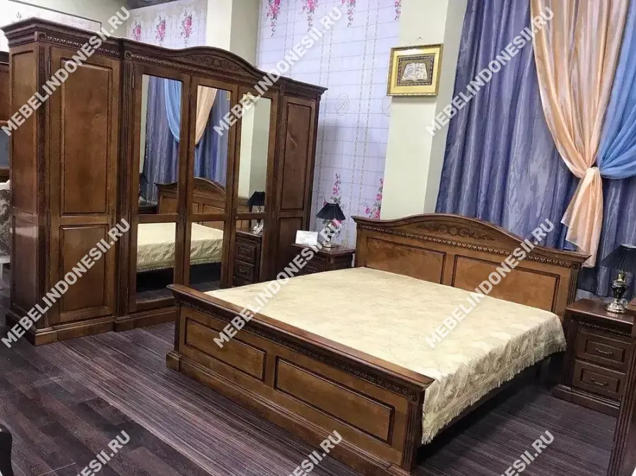 Шкаф 5 дверный с зеркалом "Венеция" Орех 772  купить в интернет магазине Мебель из массива. Звоните +7 495 961-63-63 Шкафы для одежды из массива дерева